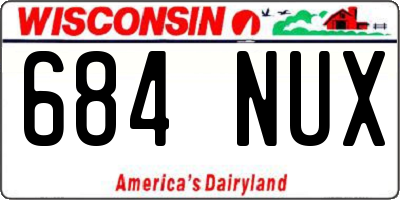 WI license plate 684NUX