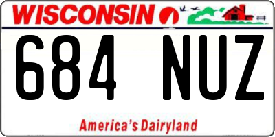 WI license plate 684NUZ