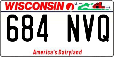 WI license plate 684NVQ