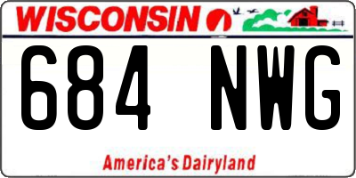 WI license plate 684NWG
