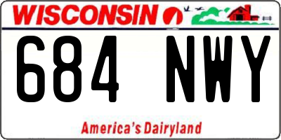 WI license plate 684NWY