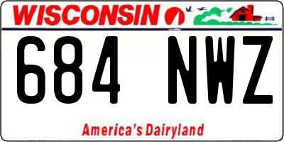 WI license plate 684NWZ