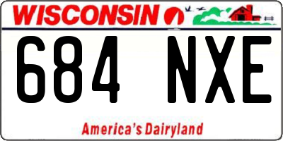 WI license plate 684NXE