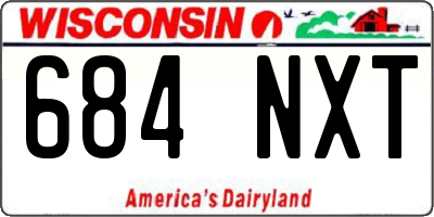 WI license plate 684NXT