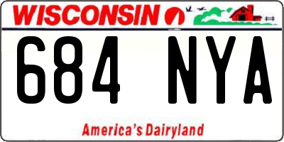 WI license plate 684NYA