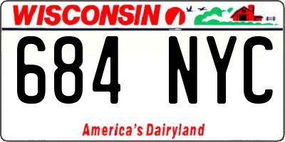WI license plate 684NYC