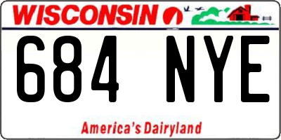 WI license plate 684NYE