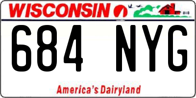 WI license plate 684NYG