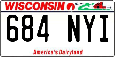 WI license plate 684NYI