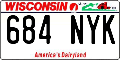 WI license plate 684NYK