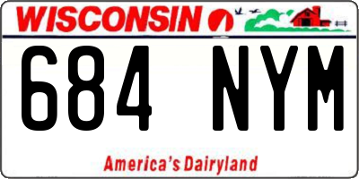 WI license plate 684NYM