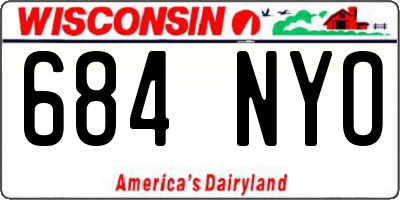 WI license plate 684NYO