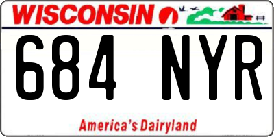 WI license plate 684NYR