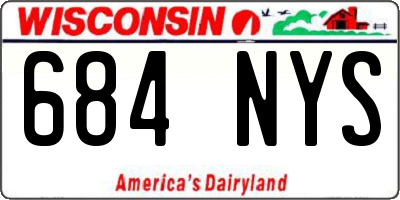 WI license plate 684NYS