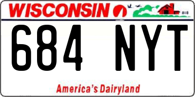 WI license plate 684NYT