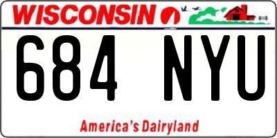 WI license plate 684NYU