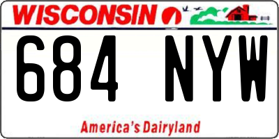 WI license plate 684NYW