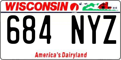 WI license plate 684NYZ