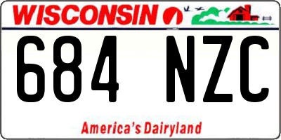 WI license plate 684NZC