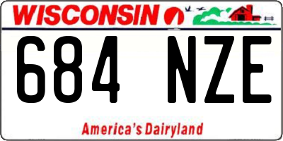 WI license plate 684NZE