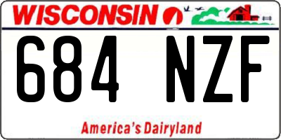 WI license plate 684NZF