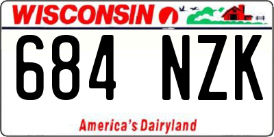 WI license plate 684NZK
