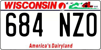 WI license plate 684NZO