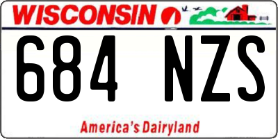 WI license plate 684NZS