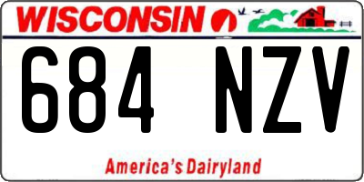 WI license plate 684NZV