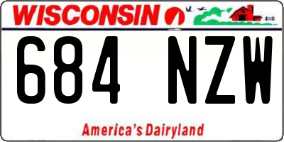 WI license plate 684NZW
