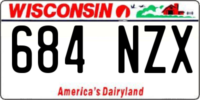 WI license plate 684NZX