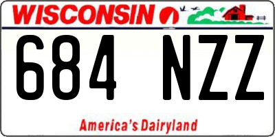 WI license plate 684NZZ