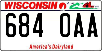 WI license plate 684OAA