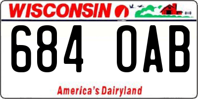 WI license plate 684OAB
