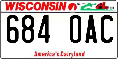 WI license plate 684OAC