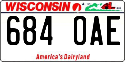 WI license plate 684OAE