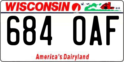 WI license plate 684OAF