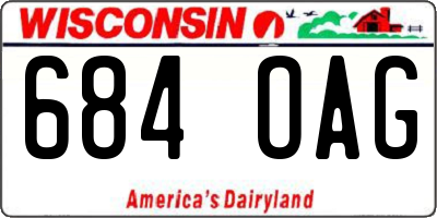 WI license plate 684OAG