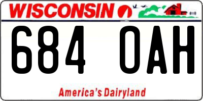 WI license plate 684OAH