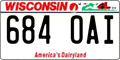 WI license plate 684OAI