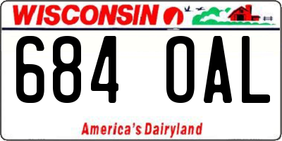 WI license plate 684OAL
