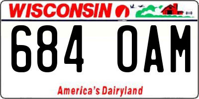 WI license plate 684OAM