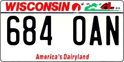 WI license plate 684OAN