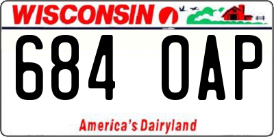 WI license plate 684OAP