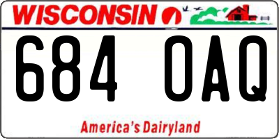 WI license plate 684OAQ