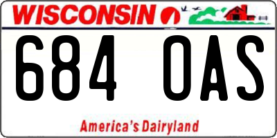 WI license plate 684OAS