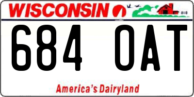 WI license plate 684OAT