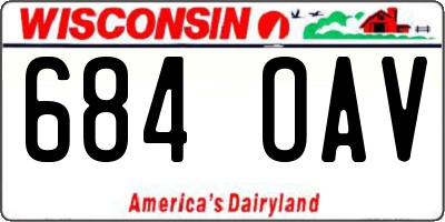 WI license plate 684OAV