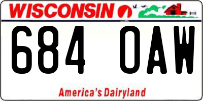 WI license plate 684OAW