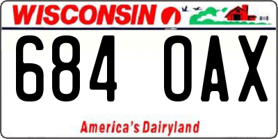 WI license plate 684OAX